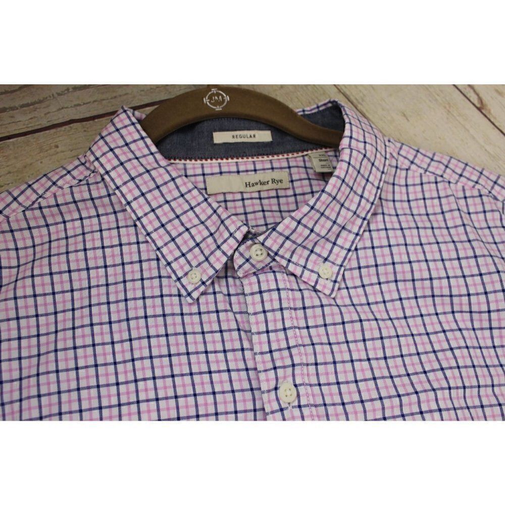 𝅺NWOT Hawker Rye Men's XXL Pink Blue Check Regular